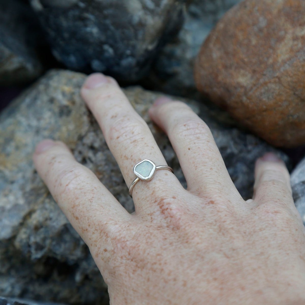 opal ring in sterling silver the fossick