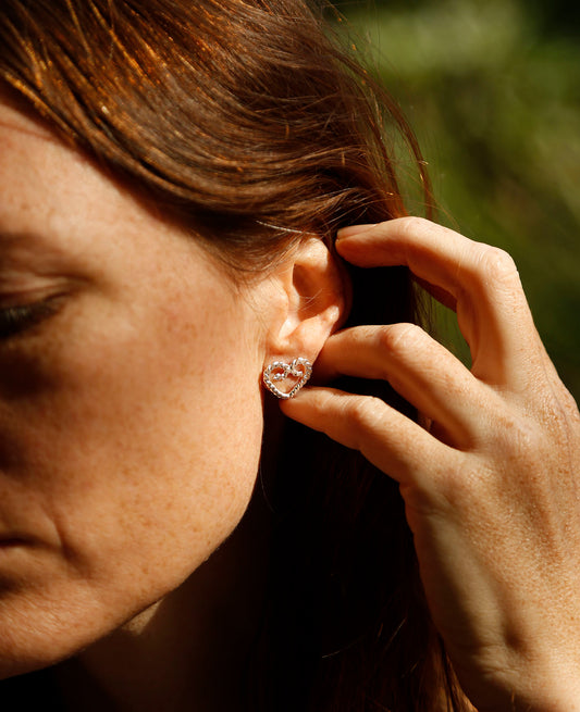 rope heart earrings | no.3 | solid silver