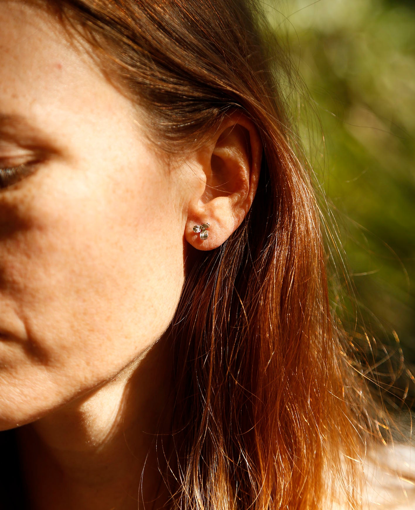 flannel flower earrings | small | solid silver