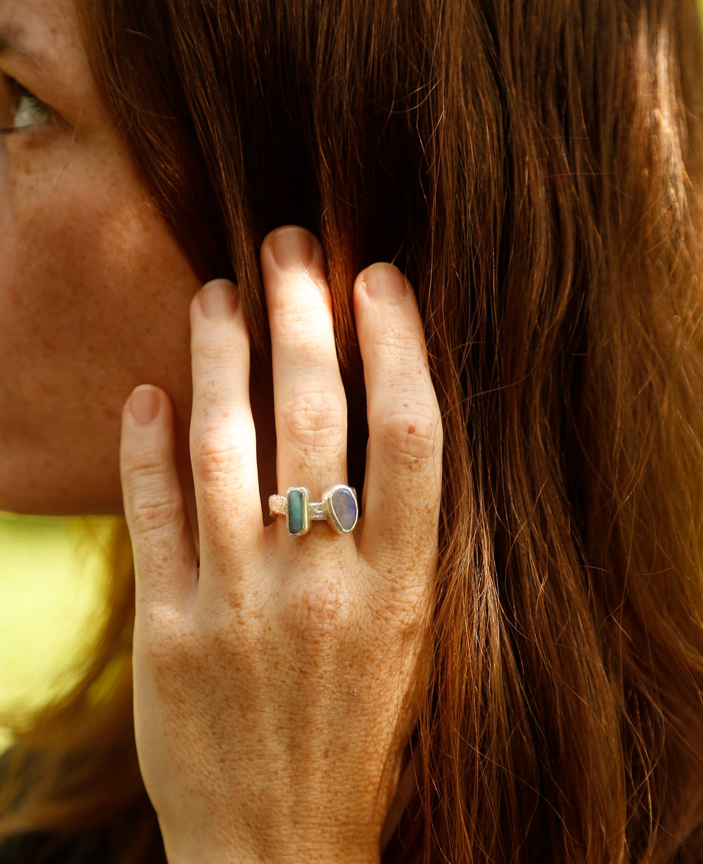 opal ring | solid silver | O