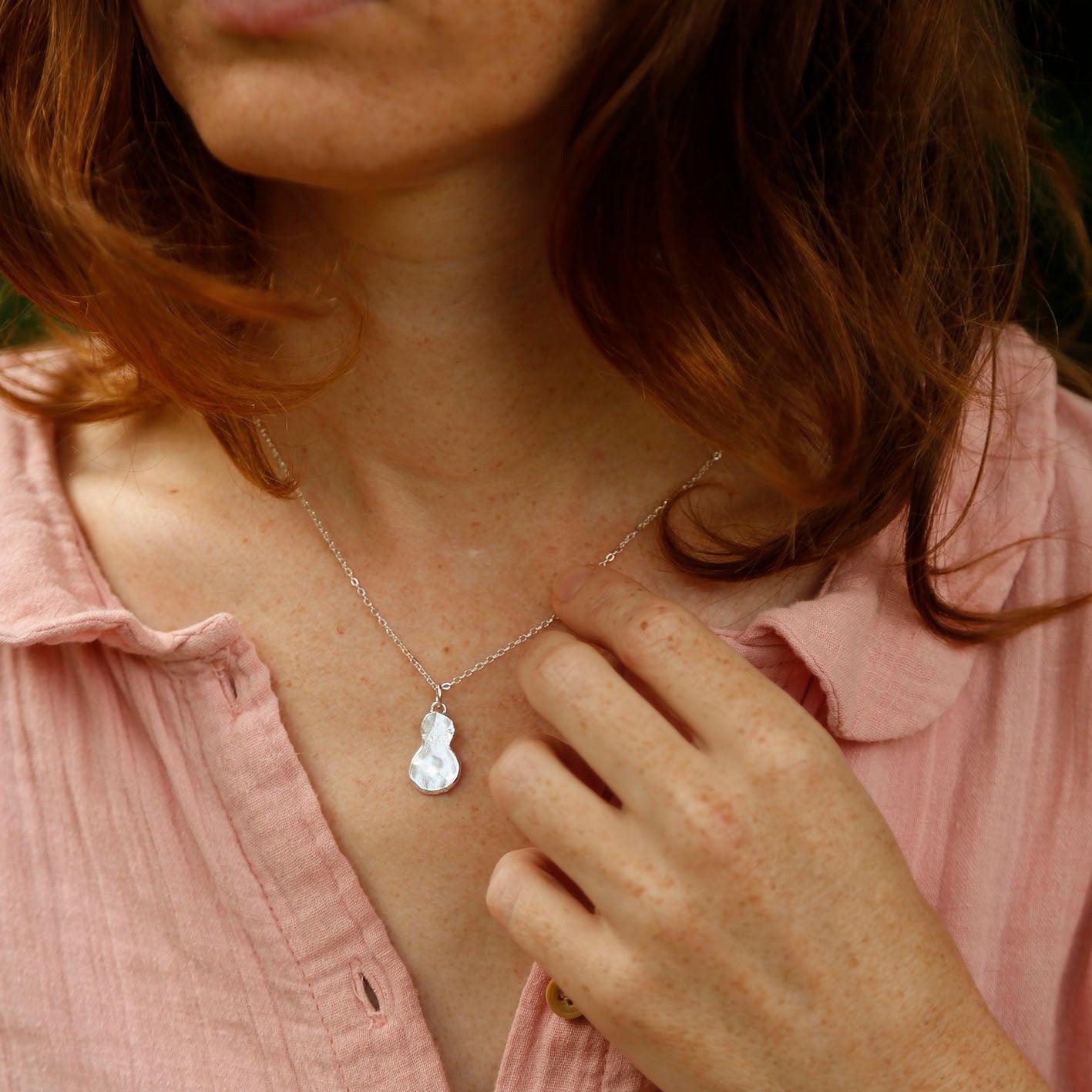 pebble pendant pear | solid silver