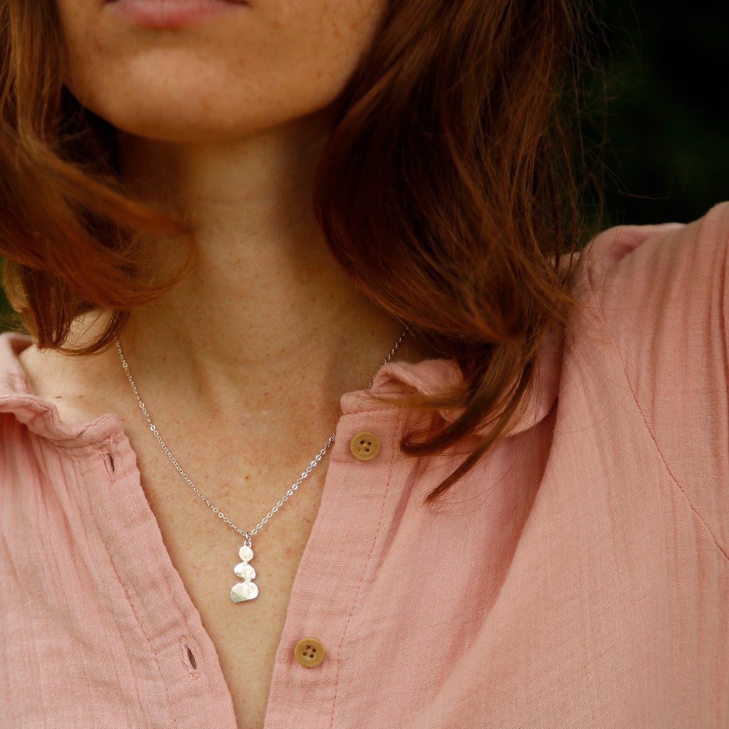 pebble stack pendant | solid silver