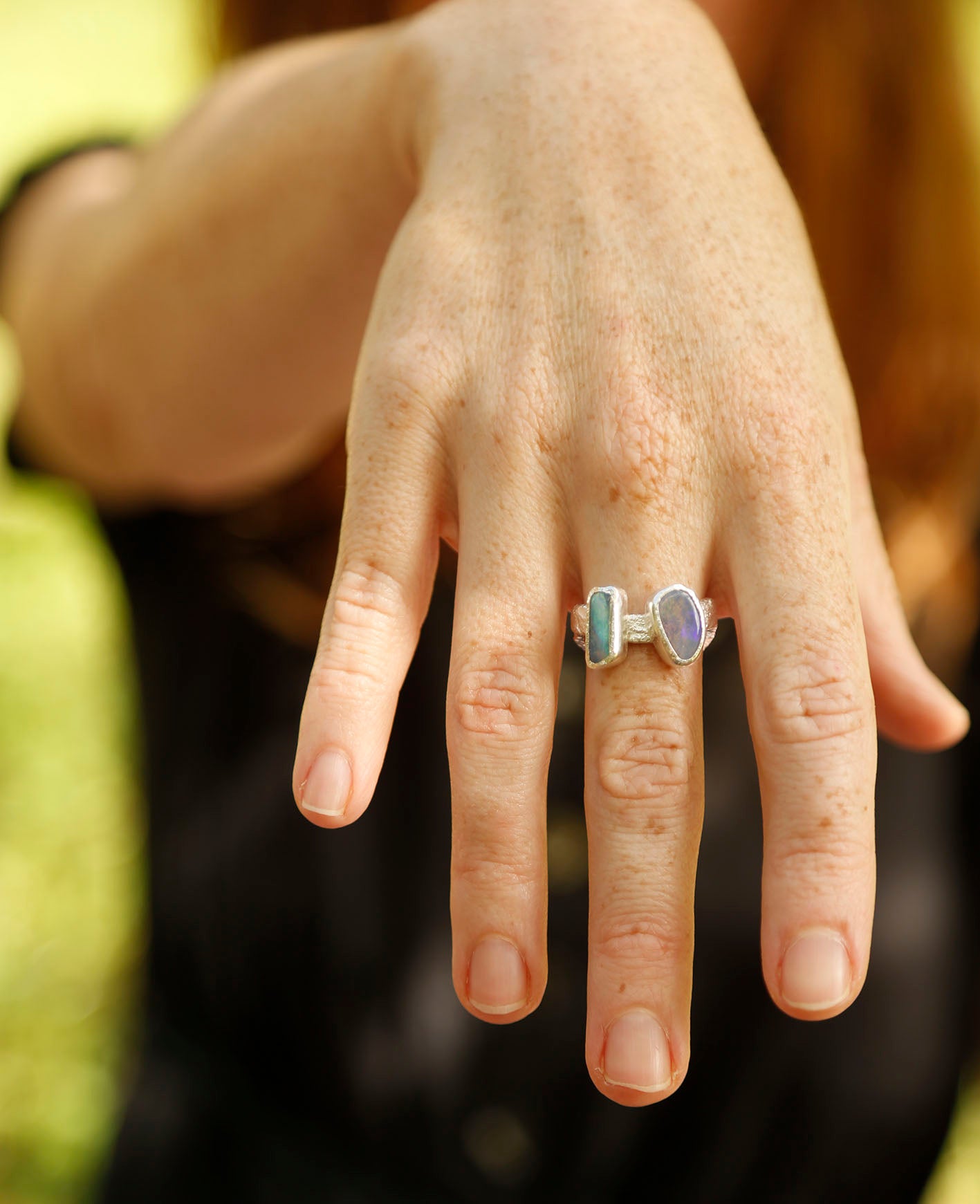 opal ring | solid silver | O