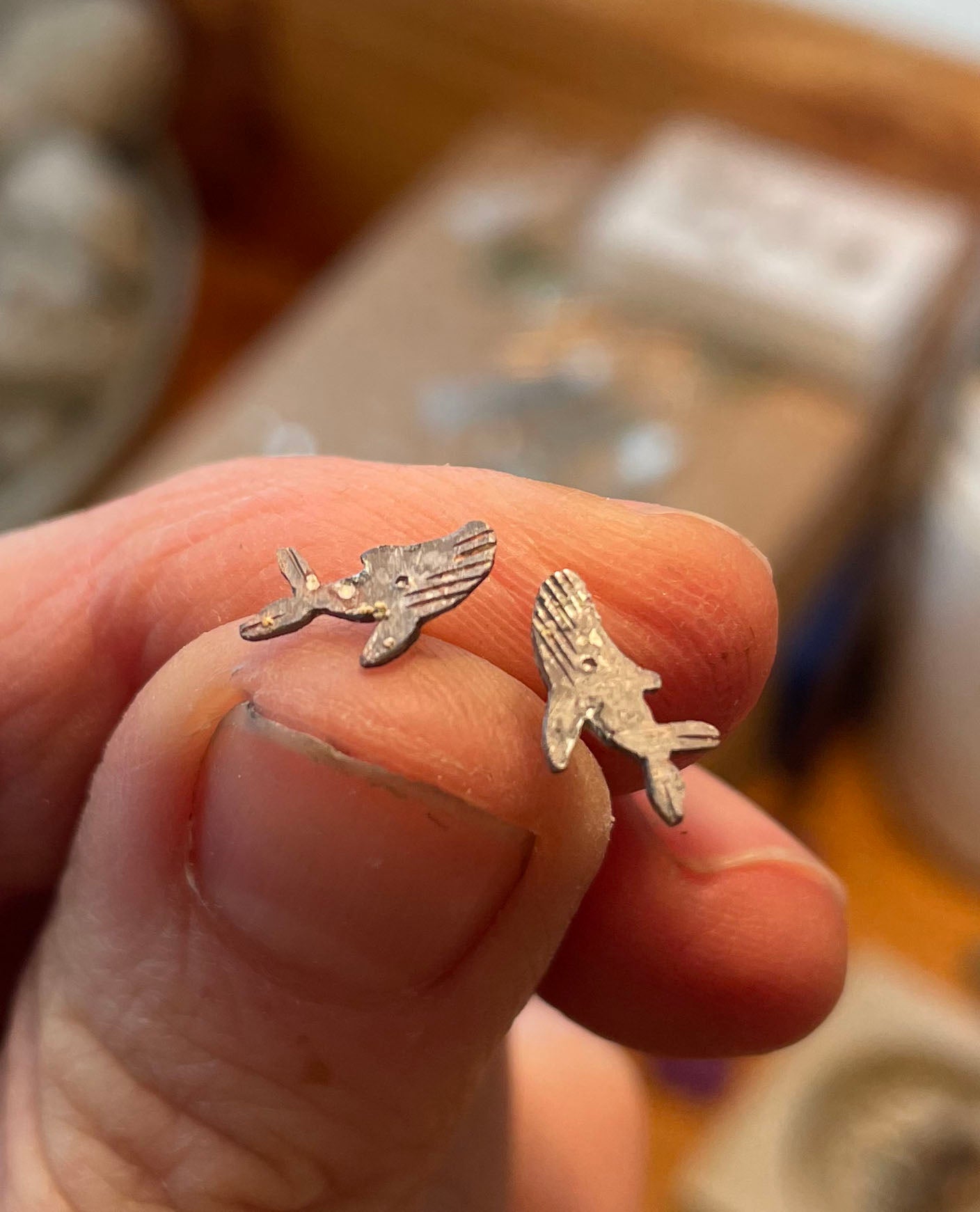 humpback whale studs | solid silver