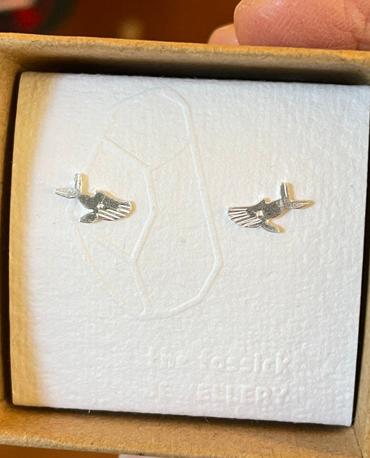 humpback whale studs | solid silver