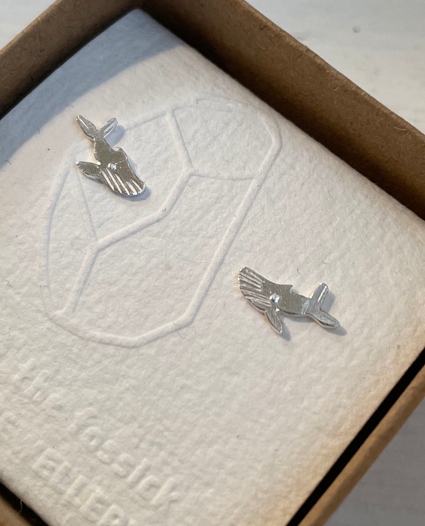 humpback whale studs | solid silver