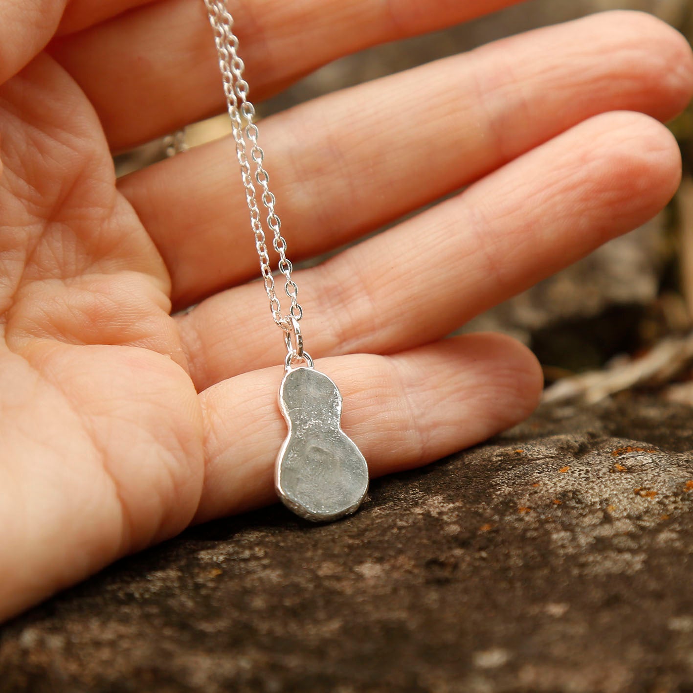 pebble pendant pear | solid silver