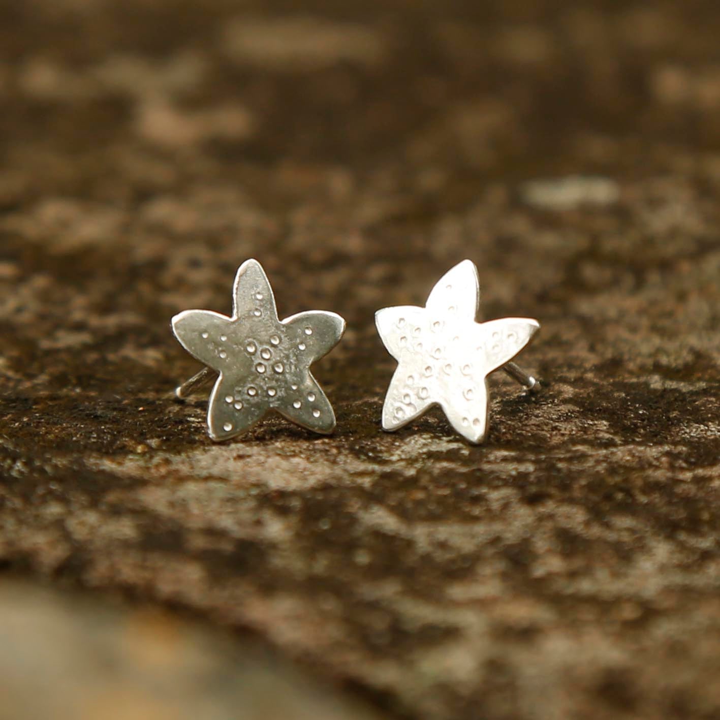 sea star studs | solid silver