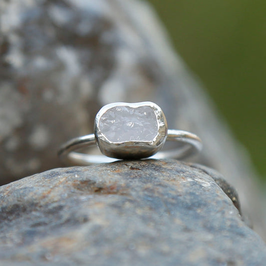 blue agate druzy ring v.2 | M