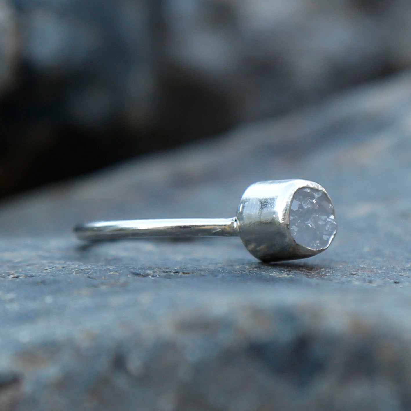 blue agate druzy ring v.4 | N