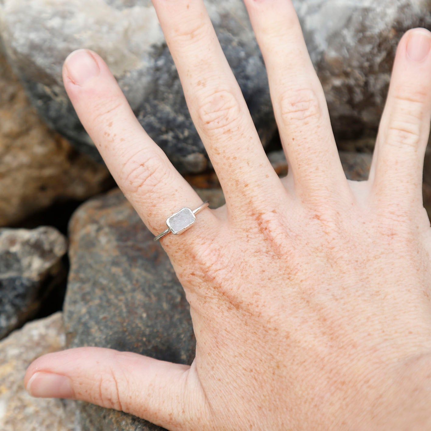 blue agate ring | P 1/2