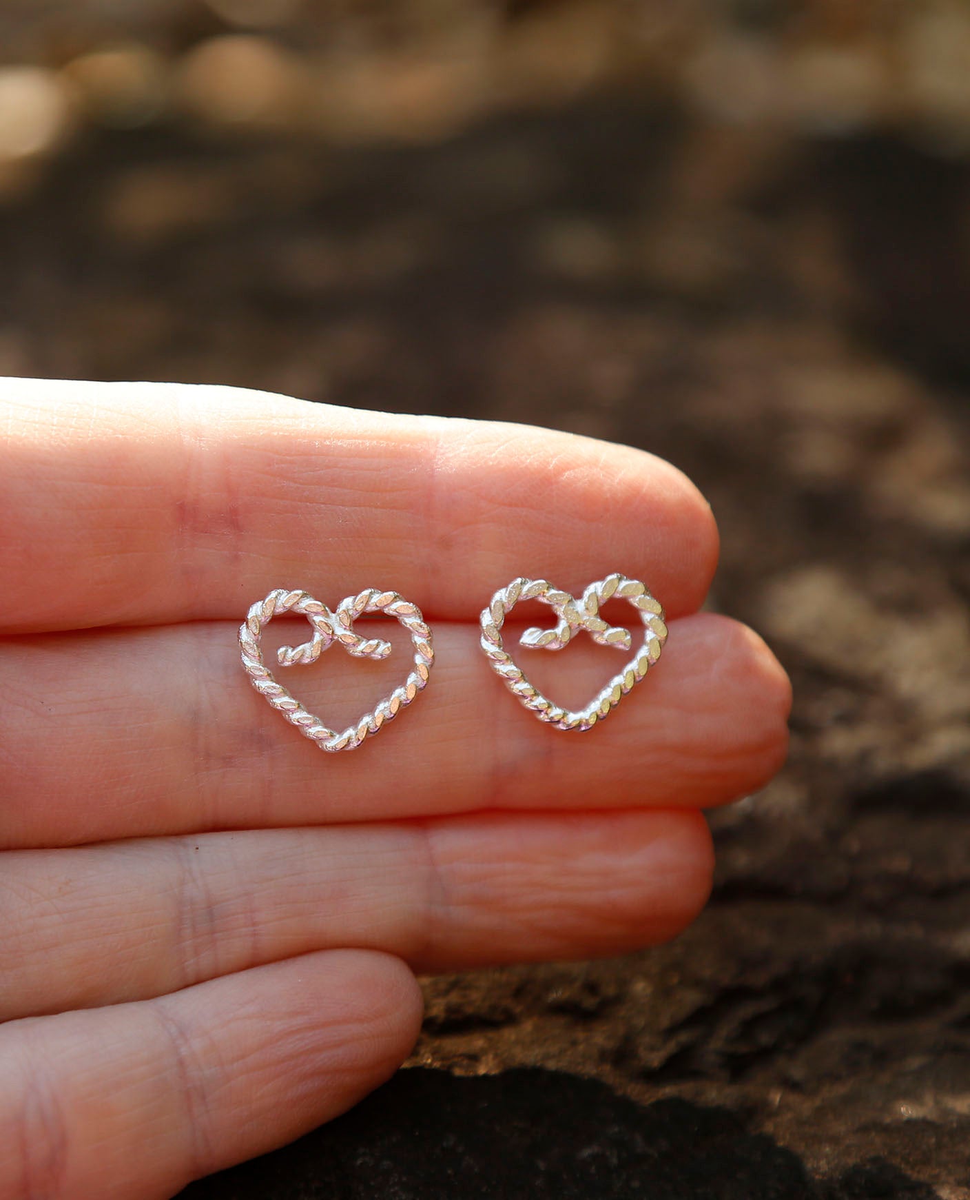 rope heart earrings | no.3 | solid silver