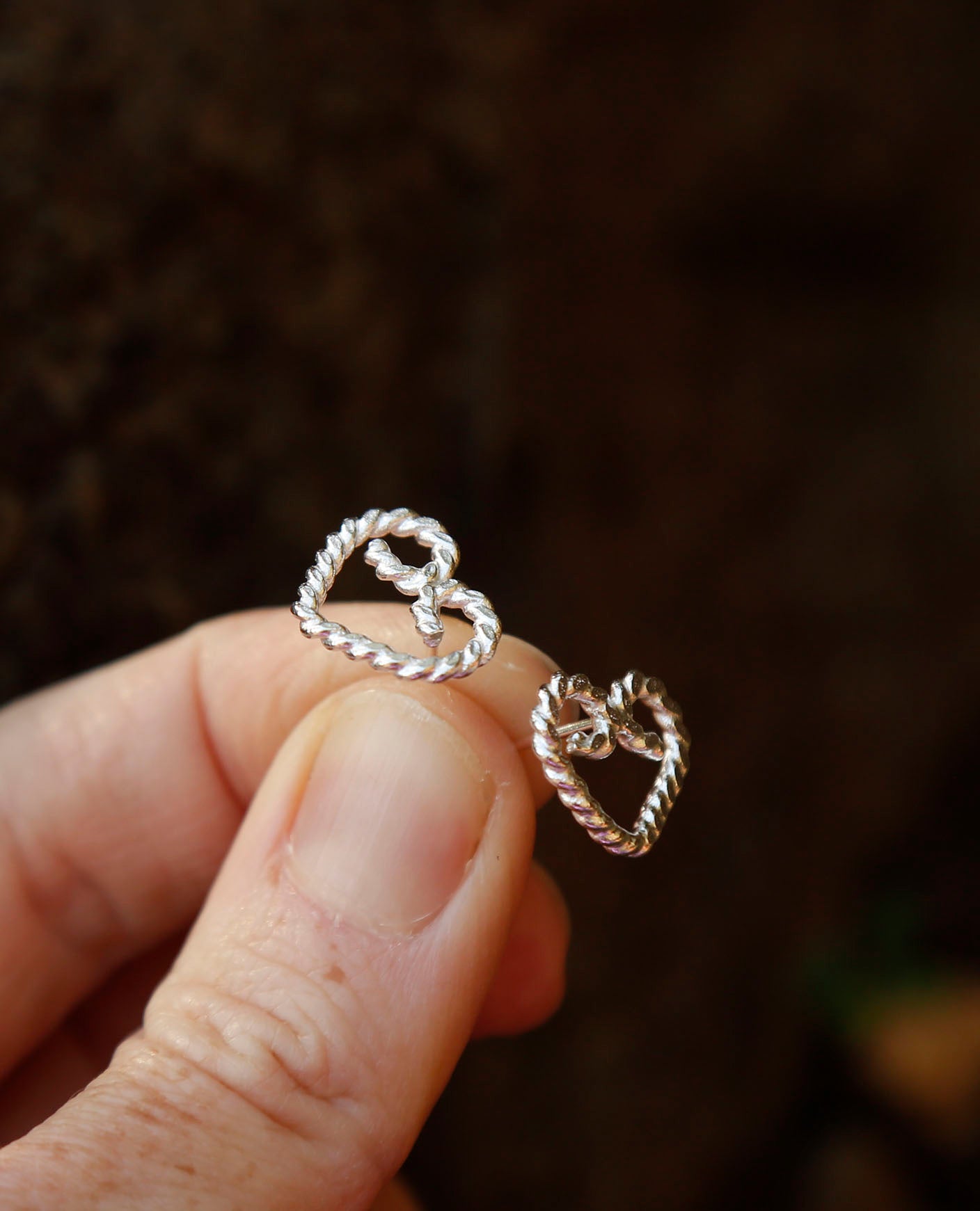 rope heart earrings | no.3 | solid silver