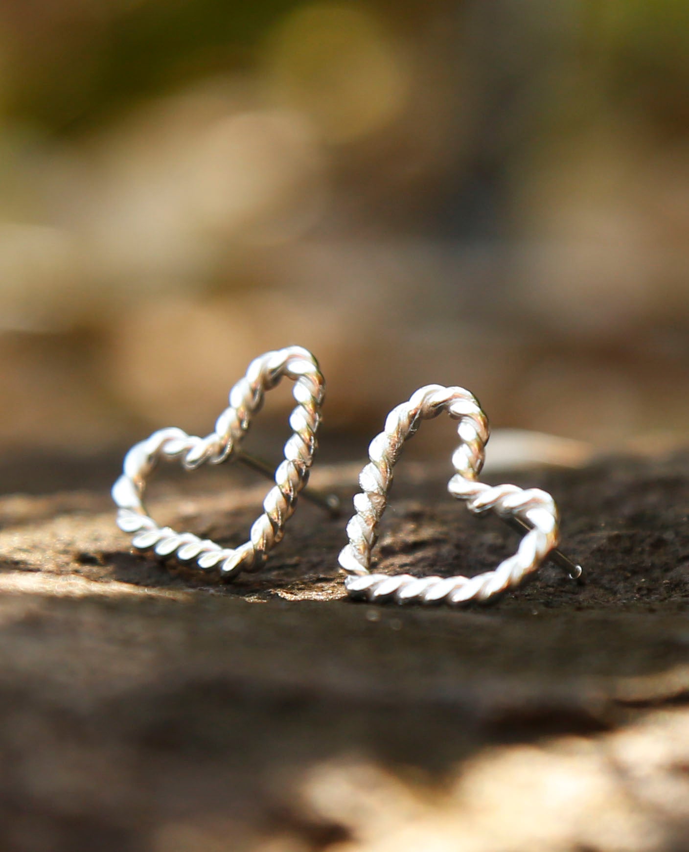 rope heart earrings | no.2 | solid silver