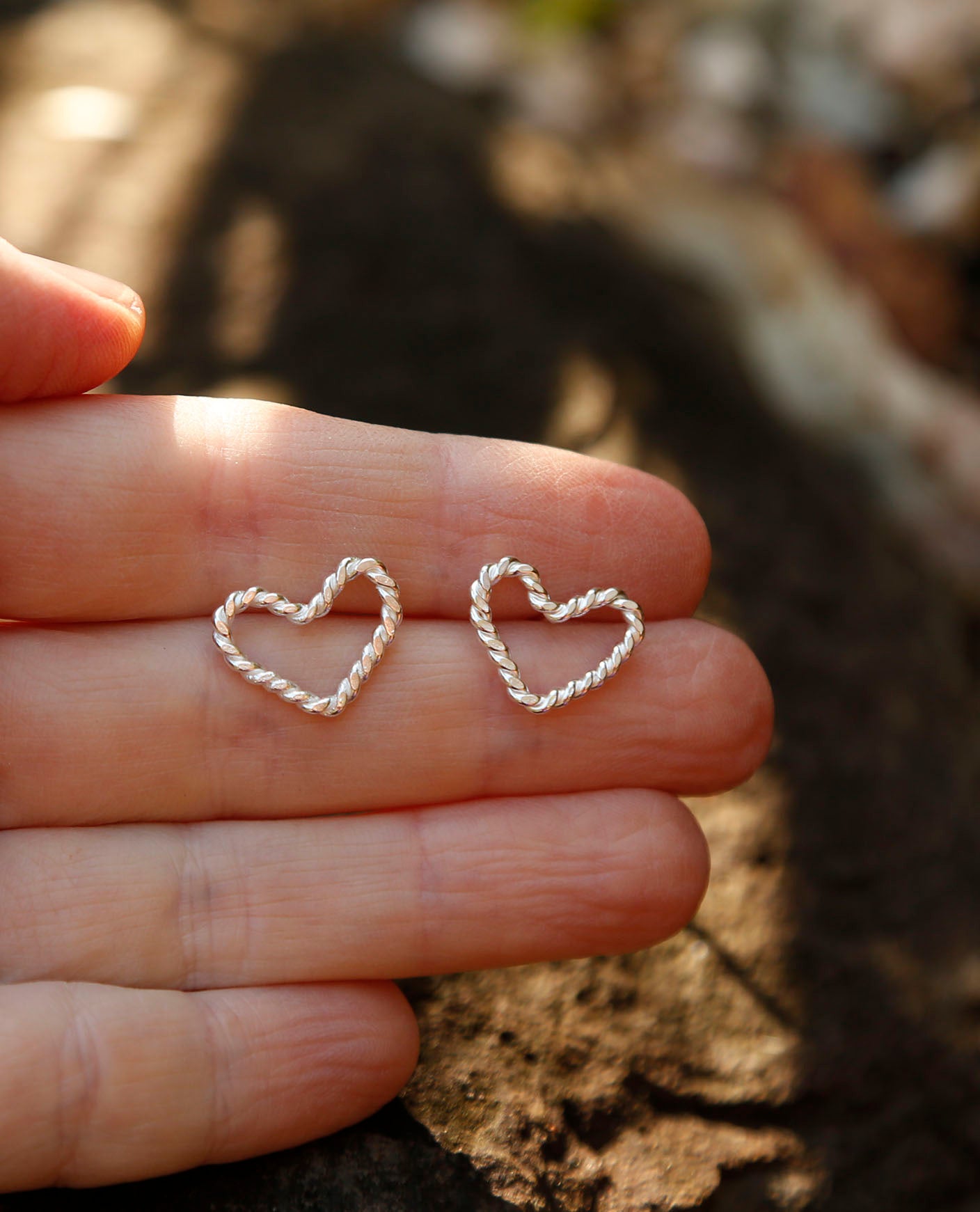 rope heart earrings | no.2 | solid silver