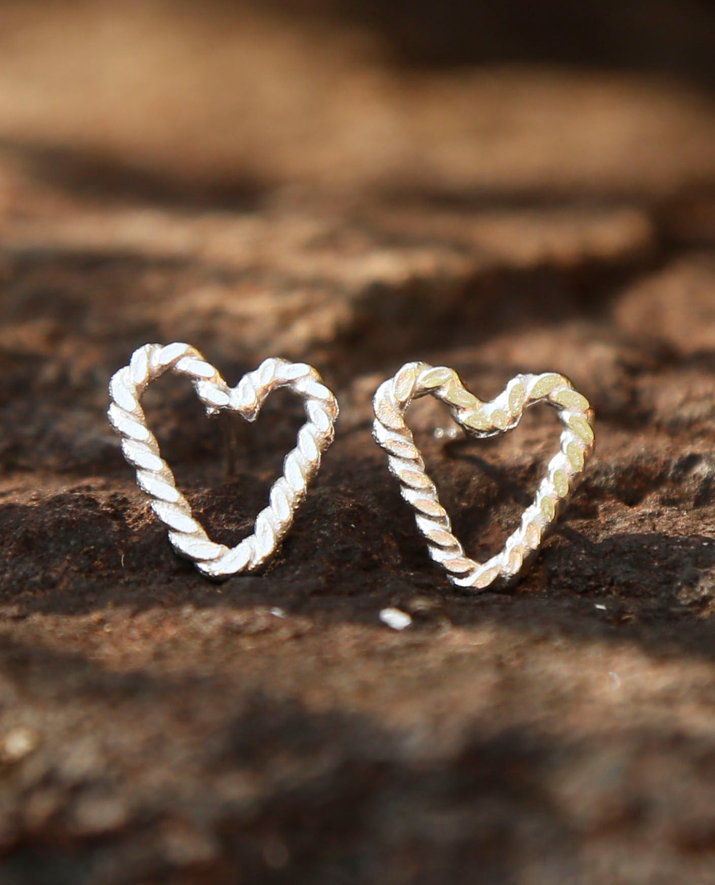 rope heart earrings | no.1 | solid silver