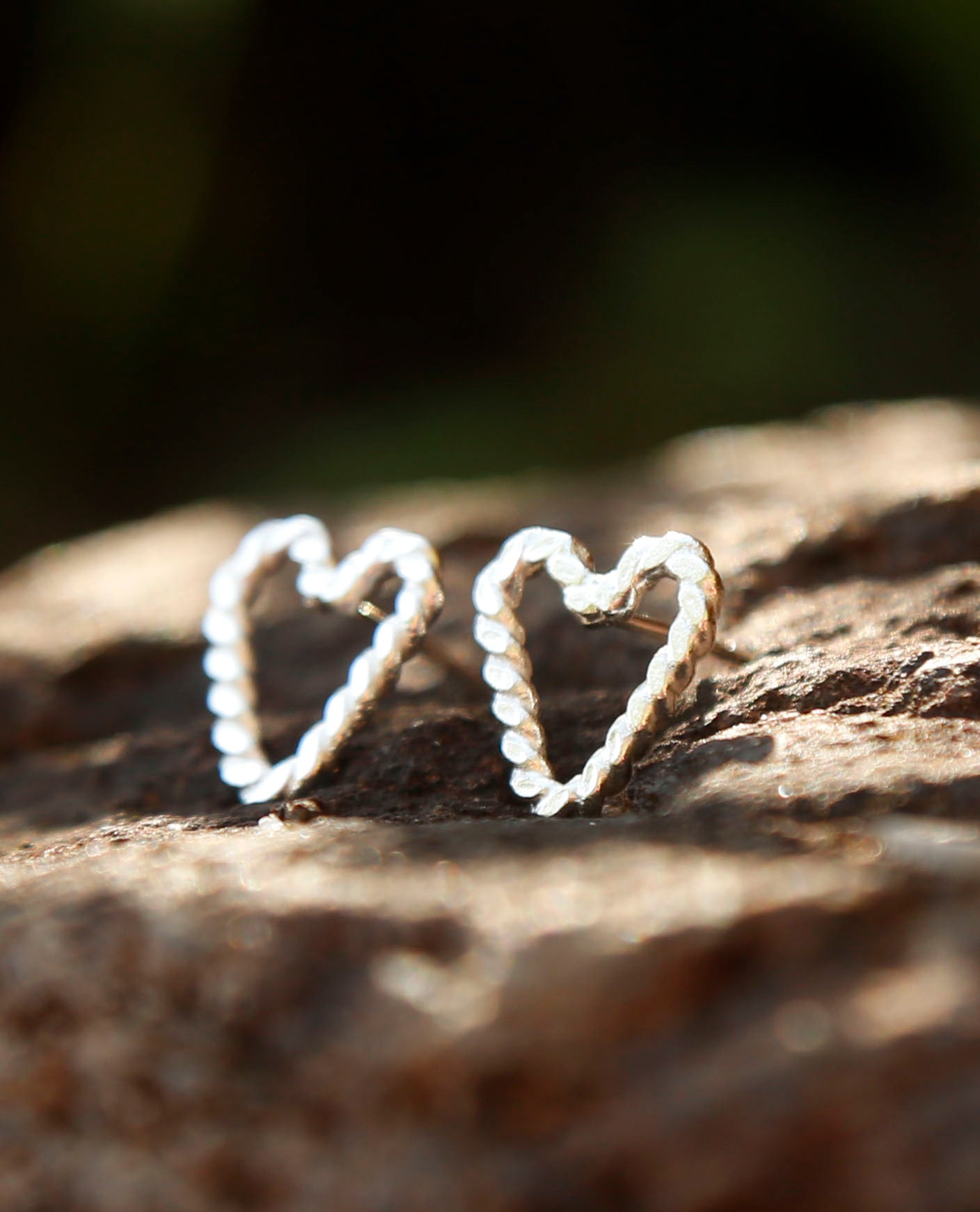 rope heart earrings | no.1 | solid silver