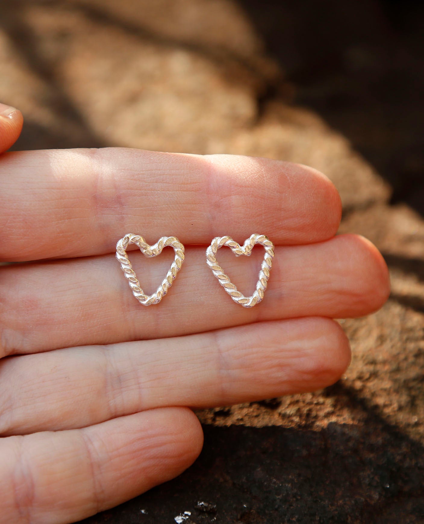 rope heart earrings | no.1 | solid silver