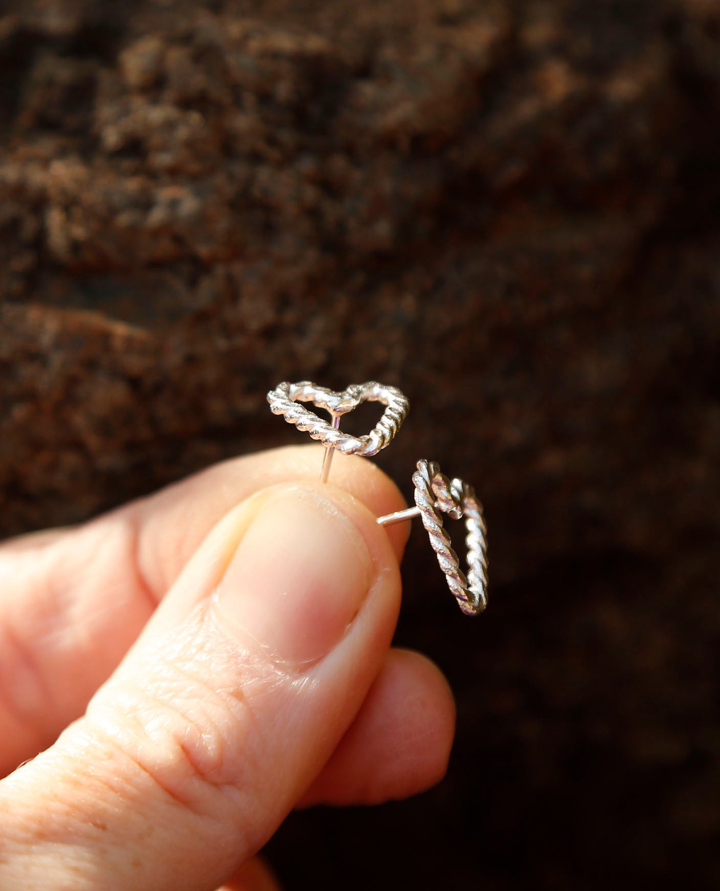 rope heart earrings | no.1 | solid silver
