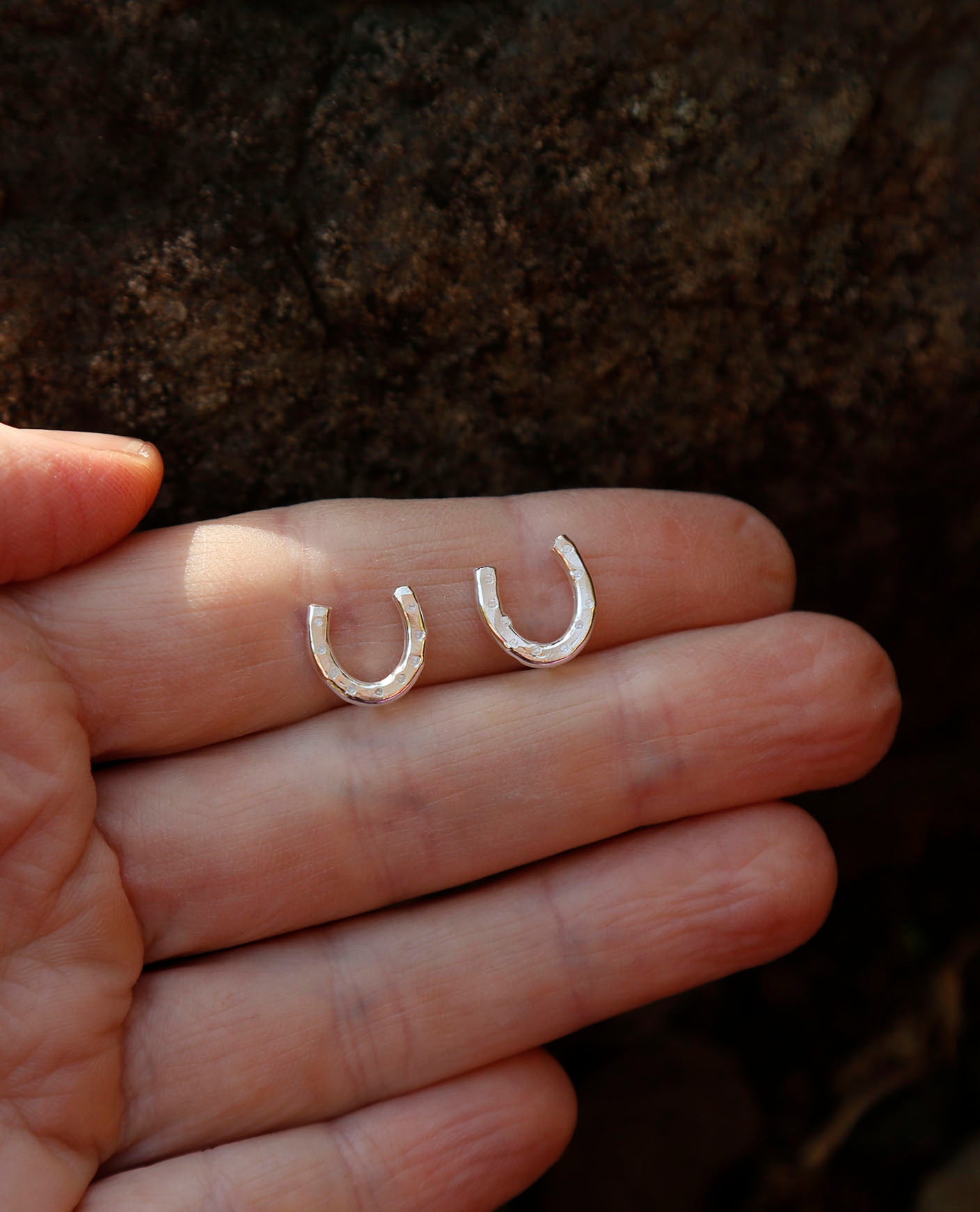 horseshoe earrings | solid silver