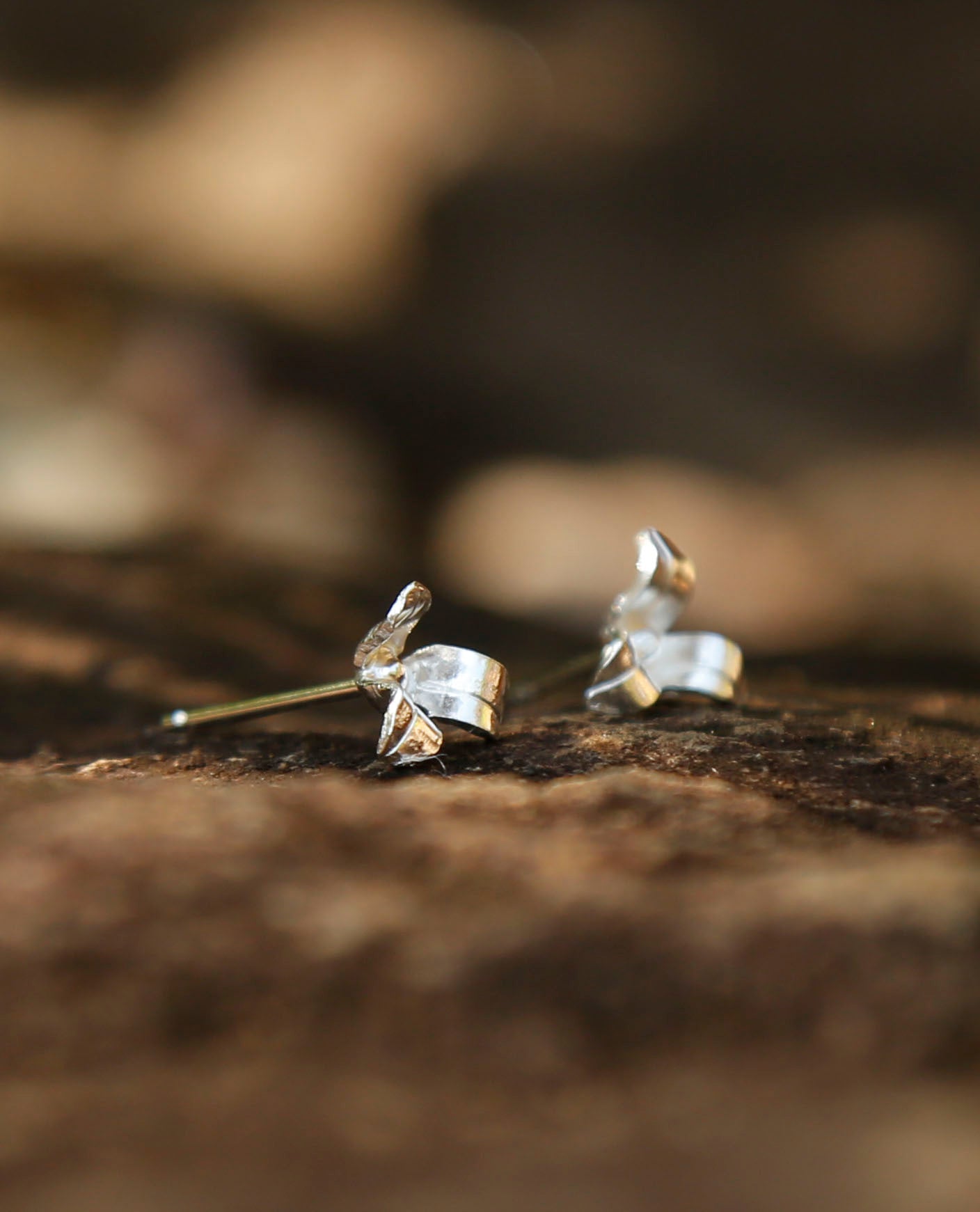 flannel flower earrings | small | solid silver