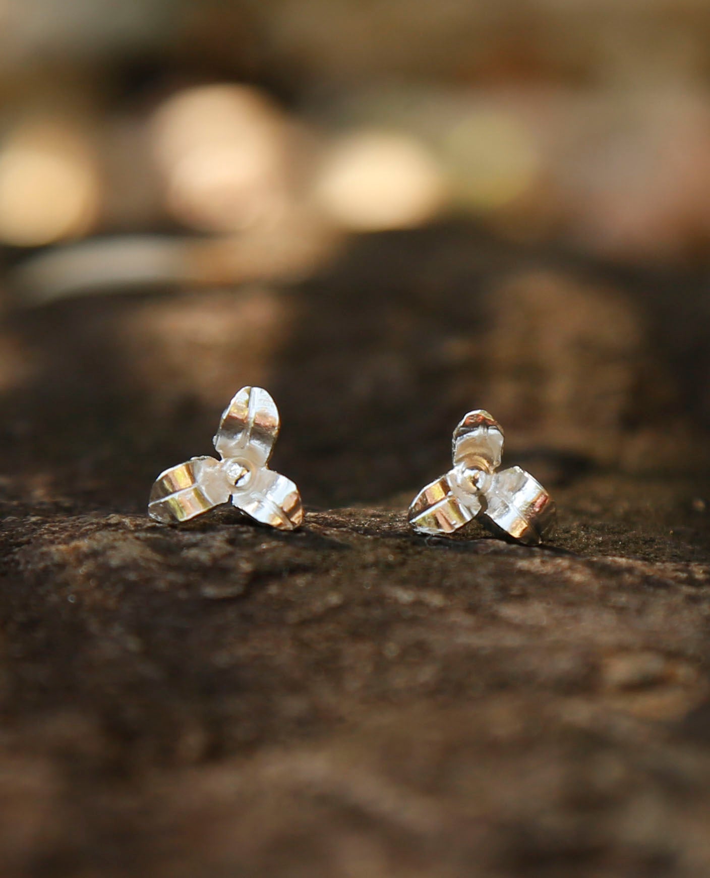 flannel flower earrings | small | solid silver