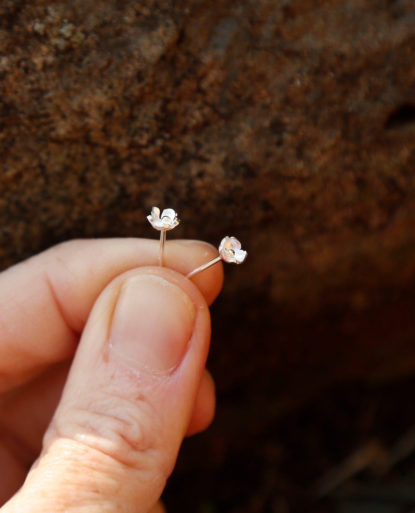 tiny daisy earrings | solid silver
