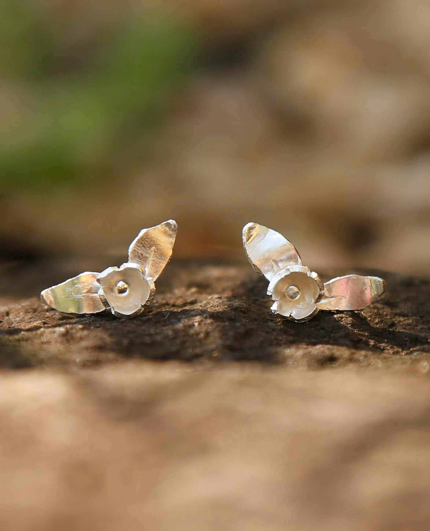 daisy leaf earrings | solid silver