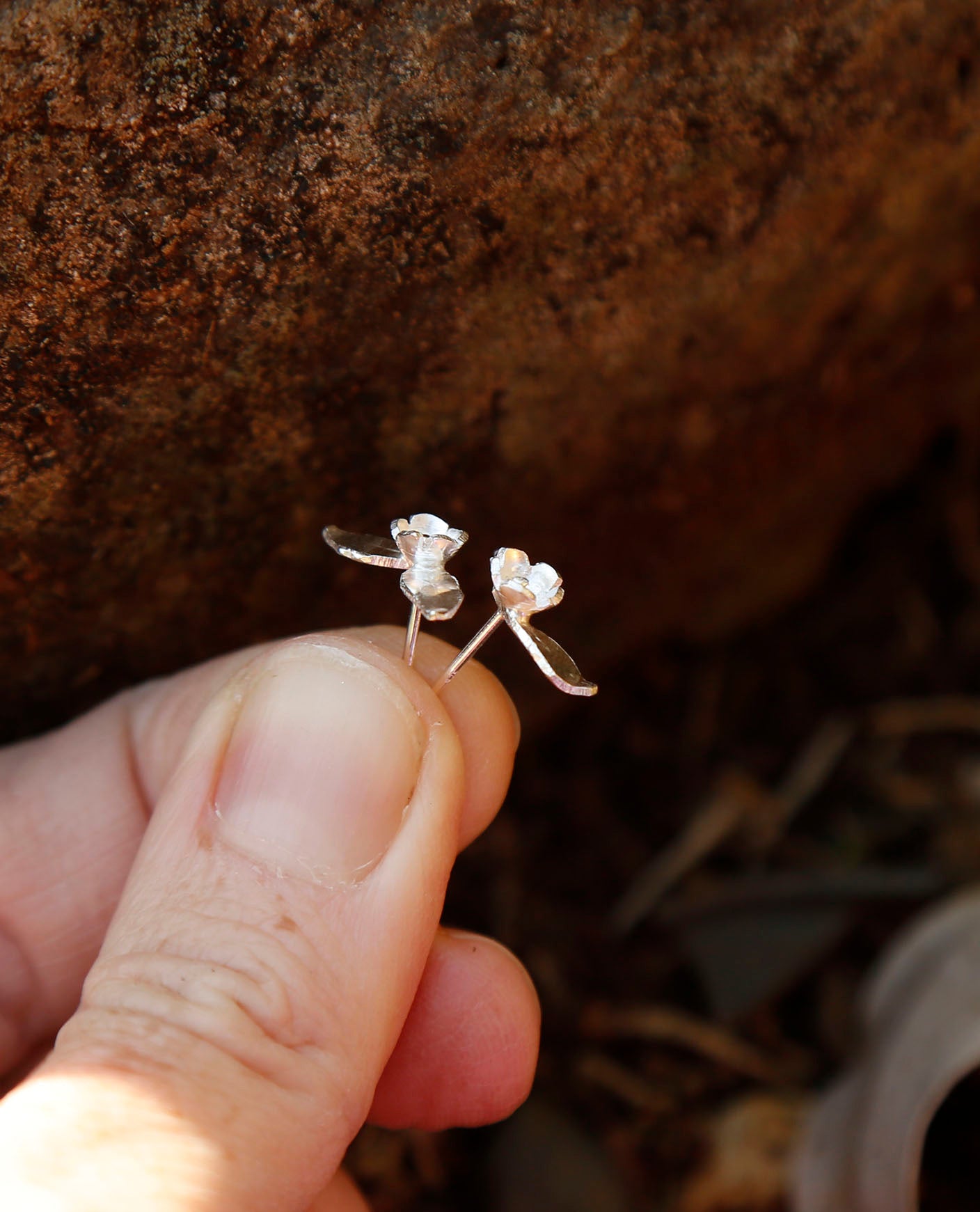 daisy leaf earrings | solid silver