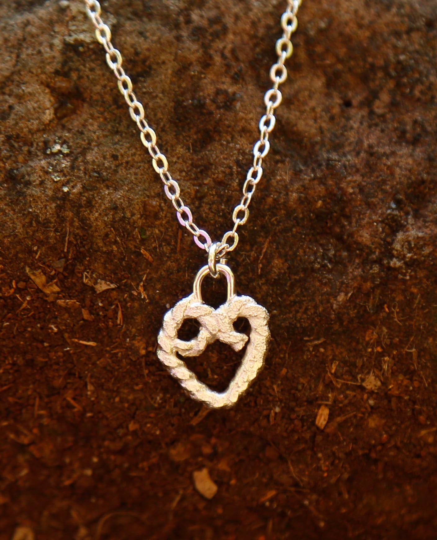 rope heart necklace | solid silver