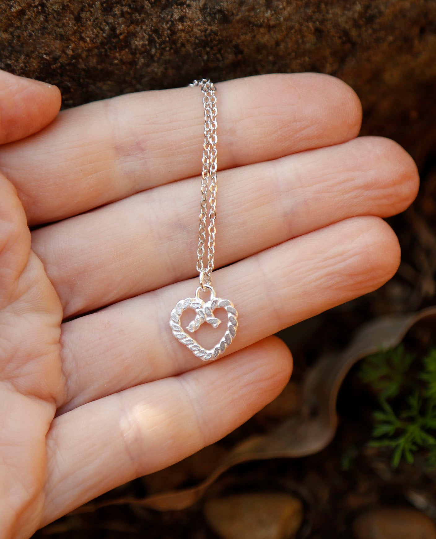 rope heart necklace | no.2 | solid silver