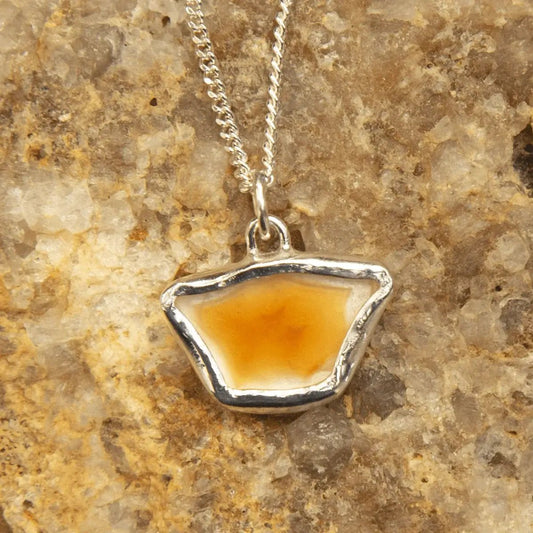 carnelian pendant in sterling silver