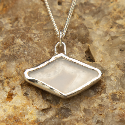 blue agate pendant | solid silver