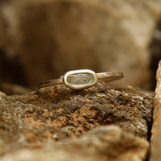 aquamarine ring in solid silver | O