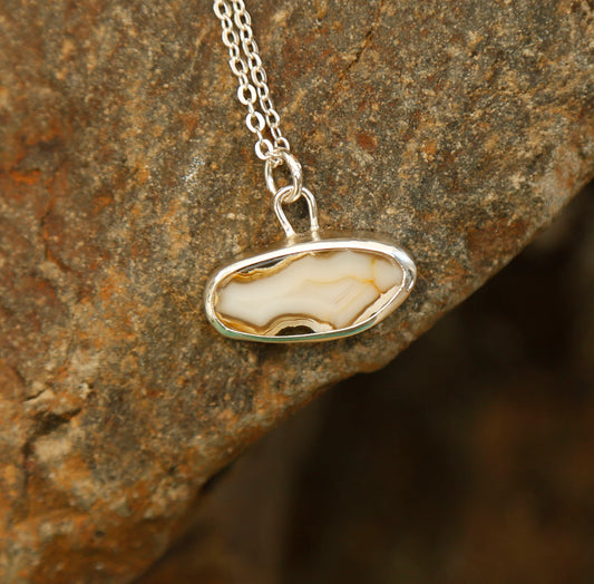 banded agate necklace | solid silver