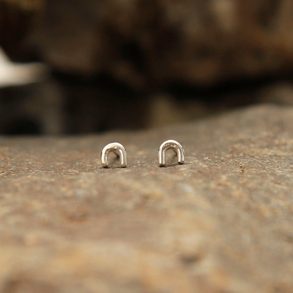 tiny rainbow studs | solid silver