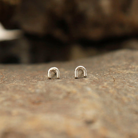tiny rainbow studs | solid silver