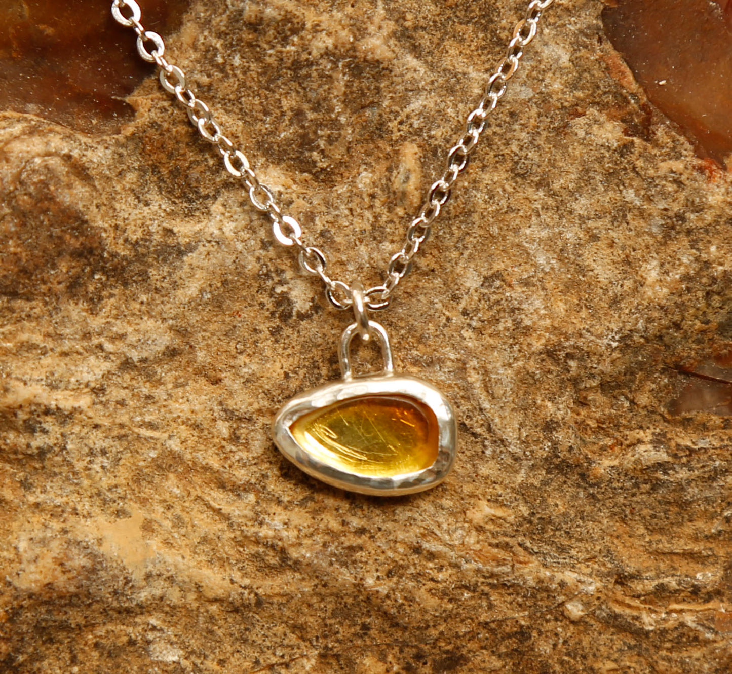 amber necklace | solid silver