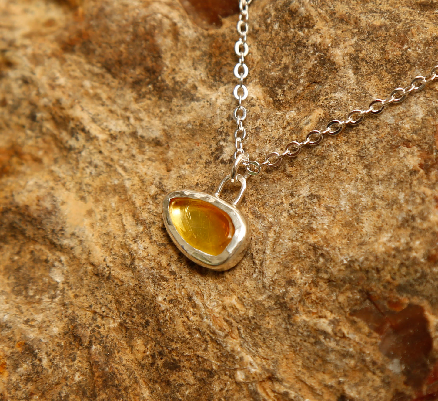 amber necklace | solid silver