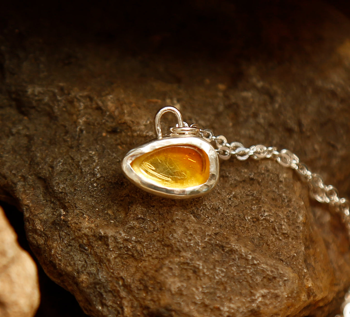 amber necklace | solid silver