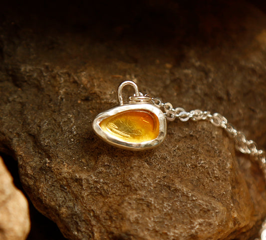 amber necklace | solid silver
