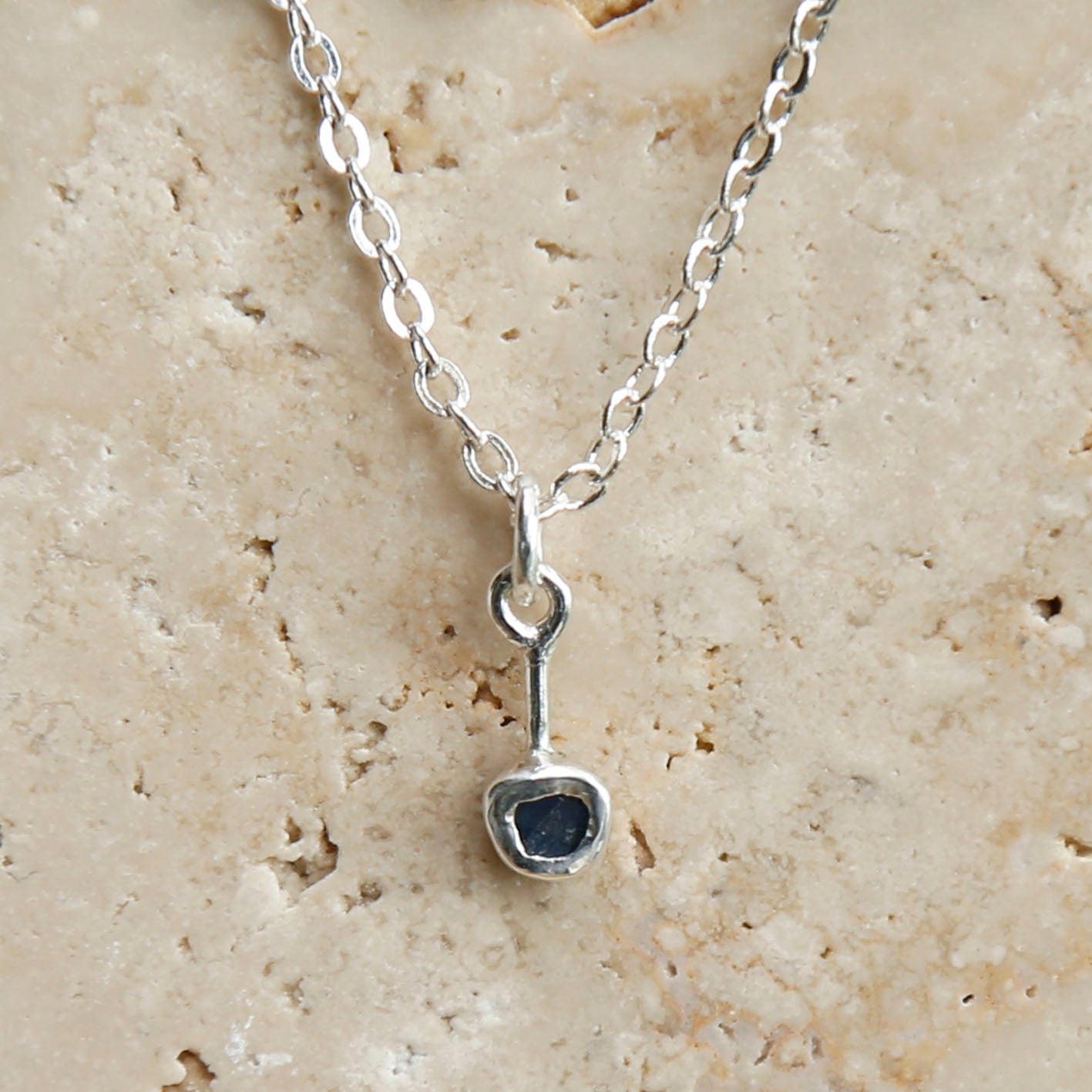 sapphire pendant | solid silver