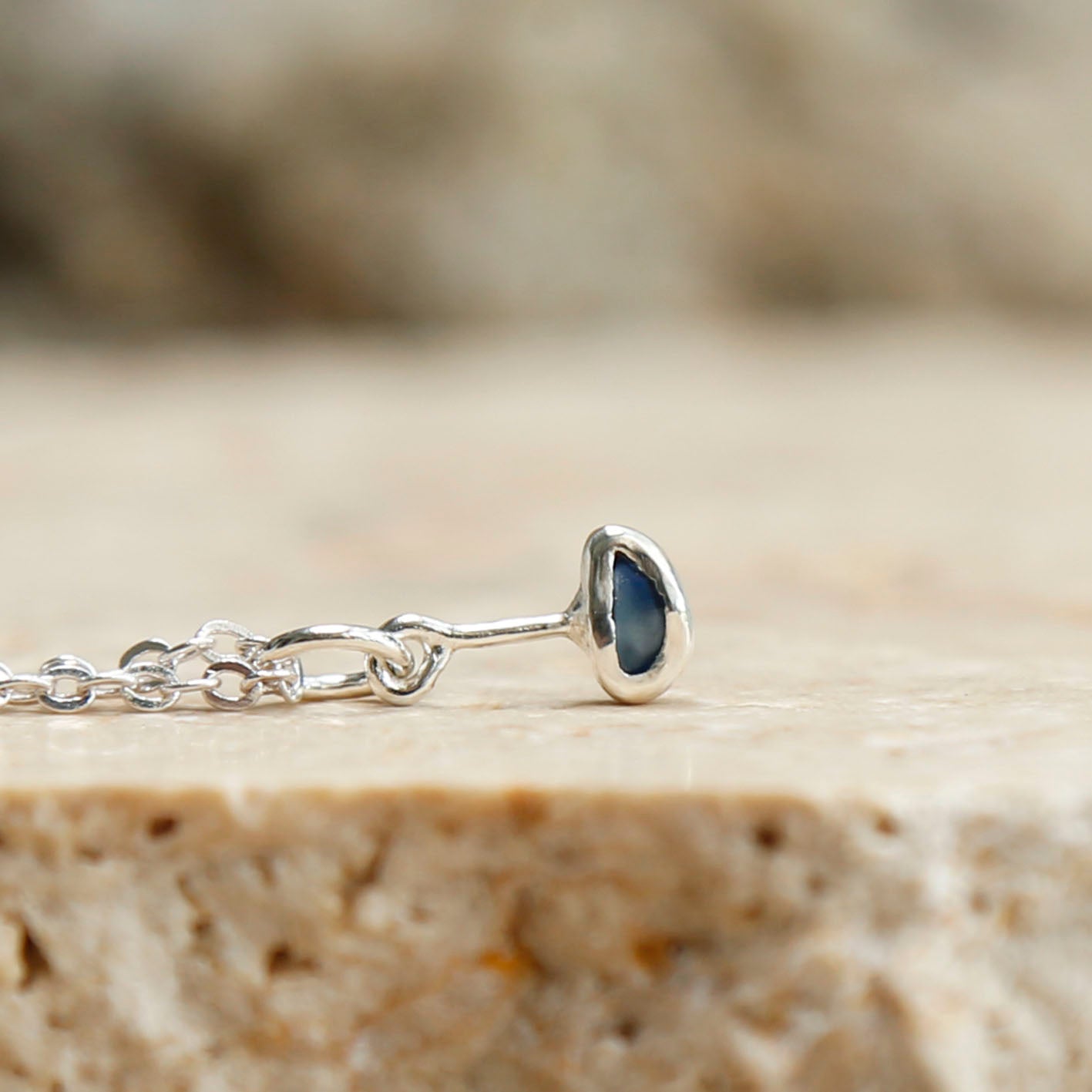 sapphire pendant | solid silver