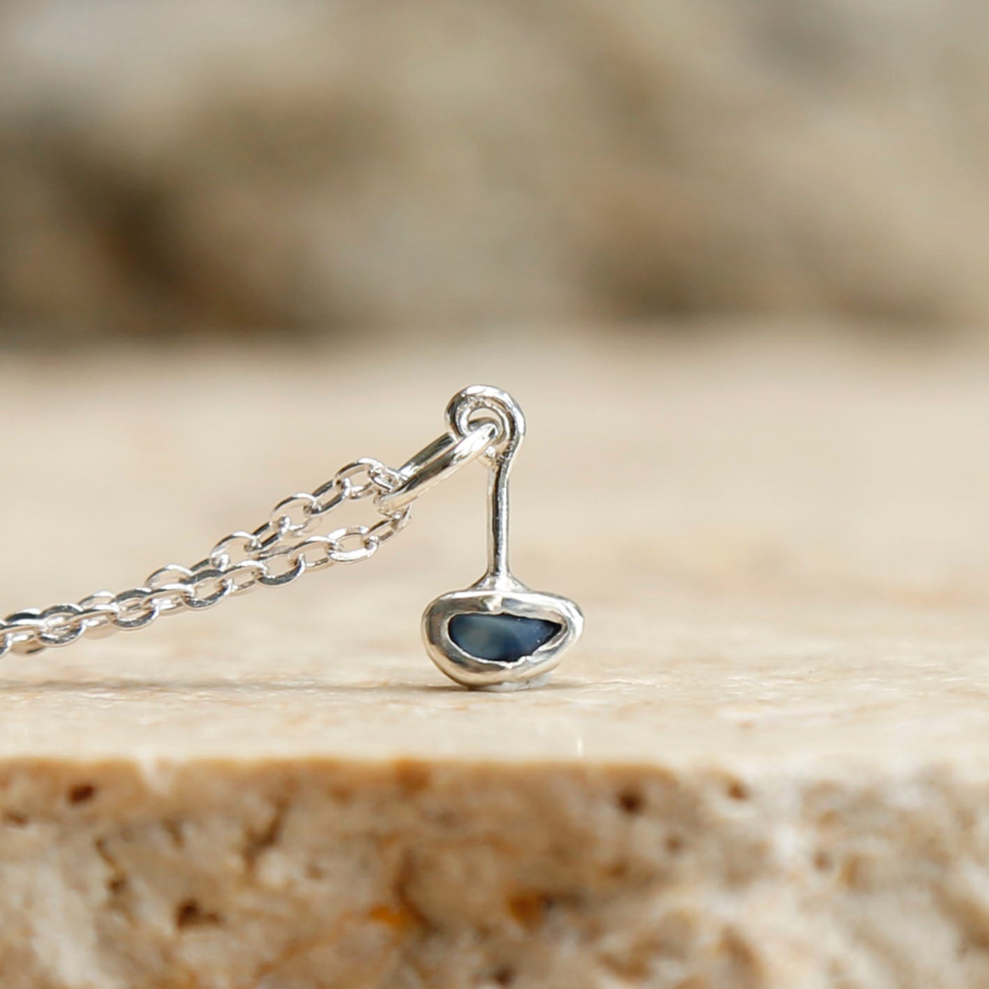 sapphire pendant | solid silver