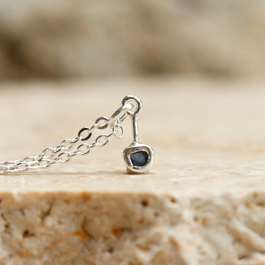 sapphire pendant | solid silver