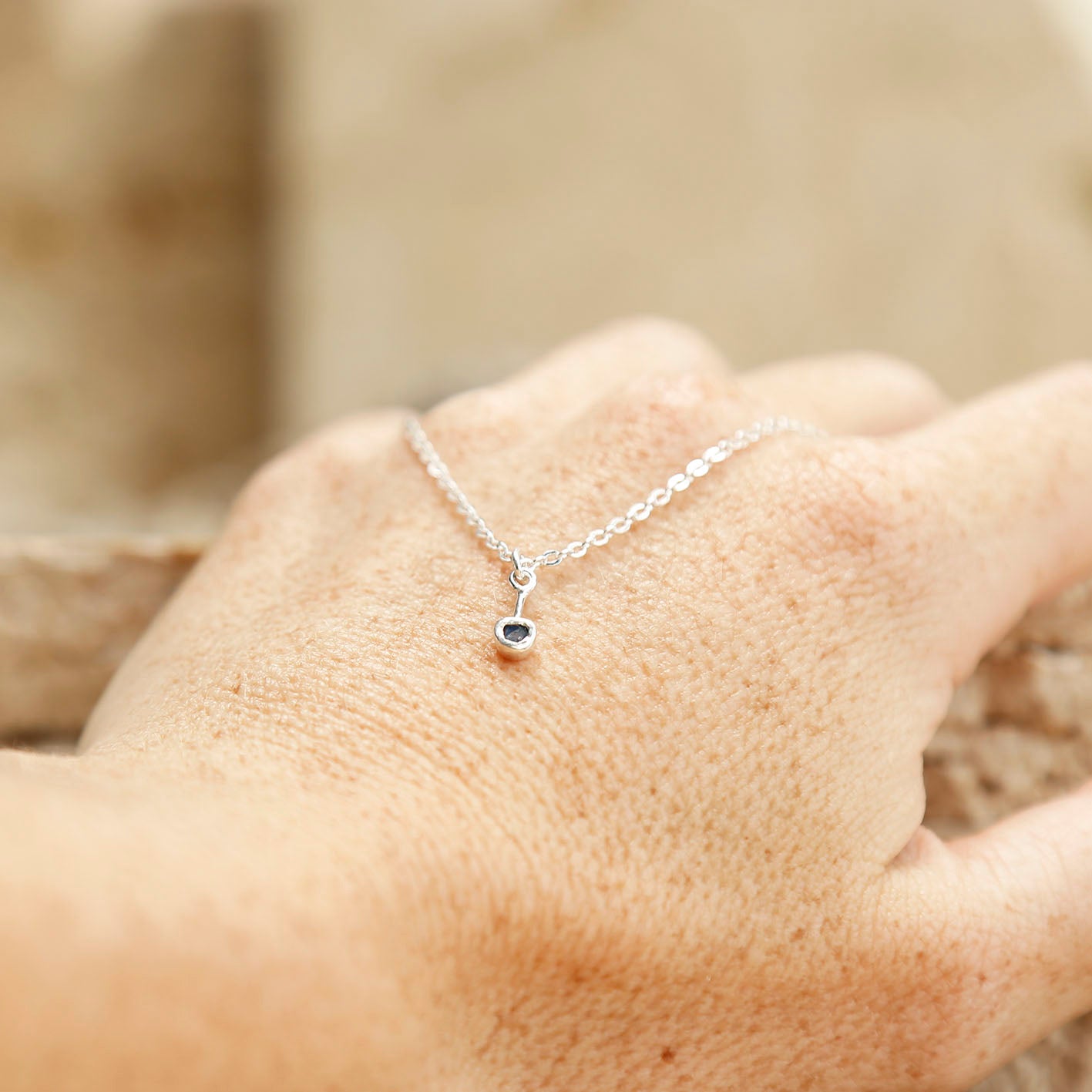 sapphire pendant | solid silver