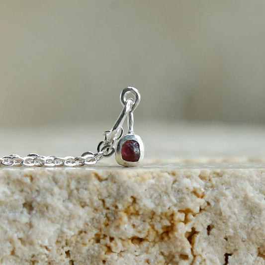garnet pendant | solid silver