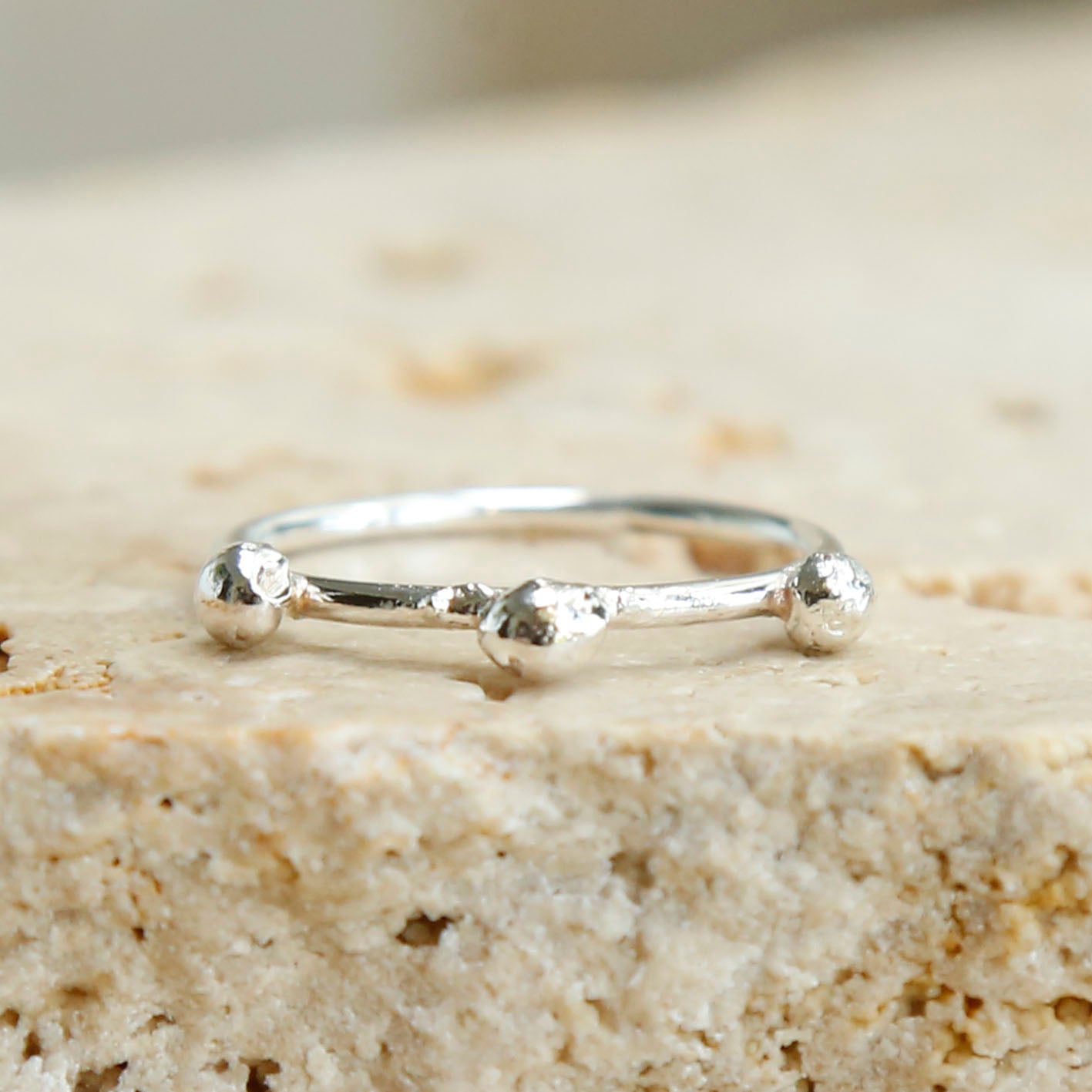 three blob ring | solid silver