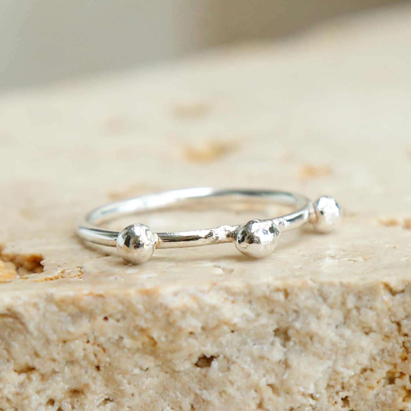 three blob ring | solid silver