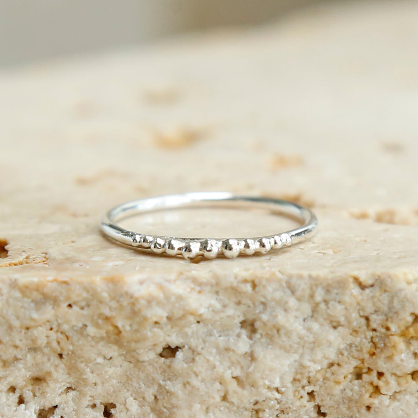 tiny ball ring | solid silver